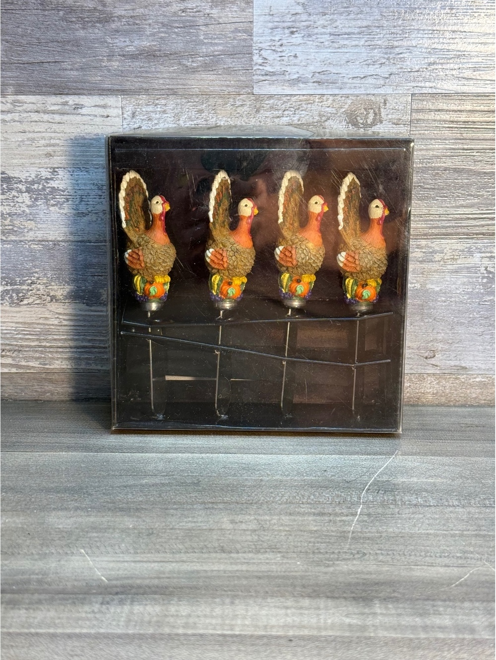 Ganz Thanksgiving Turkey Cheese Spreaders Set of 4 Fall Harvest Decor (x01/0116)